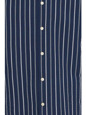 Casual Friday CFKAI 0204 SS striped seersucker sh: Navy Blazer | Freewear CFKAI 0204 SS striped seersucker sh: - www.freewear.nl - Freewear
