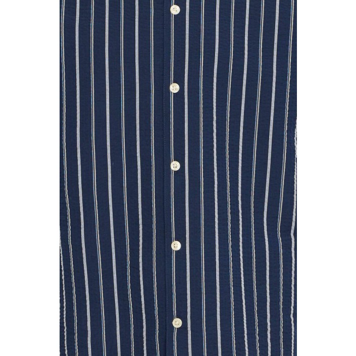Casual Friday CFKAI 0204 SS striped seersucker sh: Navy Blazer | Freewear CFKAI 0204 SS striped seersucker sh: - www.freewear.nl - Freewear