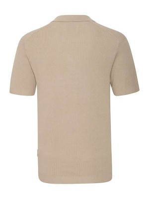 Casual Friday CFMAVERICK SS polo knit:Knit Plaza Taupe | Freewear CFMAVERICK SS polo knit:Knit - www.freewear.nl - Freewear