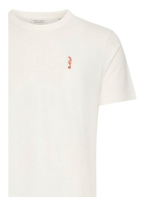 Casual Friday CFCARSON tee with embriodery:T-Shirt Egret | Freewear CFCARSON tee with embriodery:T-Shirt - www.freewear.nl - Freewear