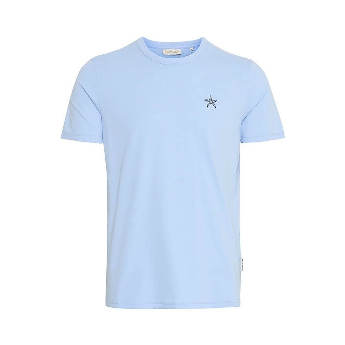 Casual Friday CFEMMET tee with embroidery:T-Shirts Chambray Blue | Freewear CFEMMET tee with embroidery:T-Shirts - www.freewear.nl - Freewear