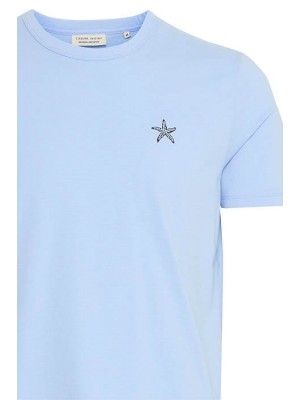 Casual Friday CFEMMET tee with embroidery:T-Shirts Chambray Blue | Freewear CFEMMET tee with embroidery:T-Shirts - www.freewear.nl - Freewear