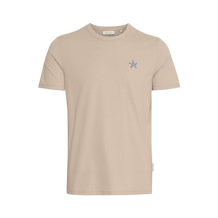 Casual Friday CFEMMET tee with embroidery:T-Shirts Plaza Taupe | Freewear CFEMMET tee with embroidery:T-Shirts - www.freewear.nl - Freewear