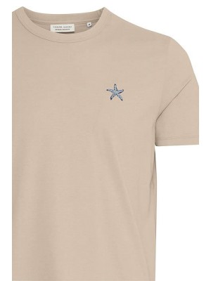 Casual Friday CFEMMET tee with embroidery:T-Shirts Plaza Taupe | Freewear CFEMMET tee with embroidery:T-Shirts - www.freewear.nl - Freewear