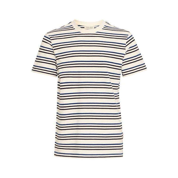 Casual Friday CFLEON striped frottÃ© tee:T-Shirts Cloud Dancer | Freewear CFLEON striped frottÃ© tee:T-Shirts - www.freewear.nl - Freewear