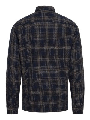 Casual Friday CFGORM LS structured checked shirt:S Dark Navy | Freewear CFGORM LS structured checked shirt:S - www.freewear.nl - Freewear
