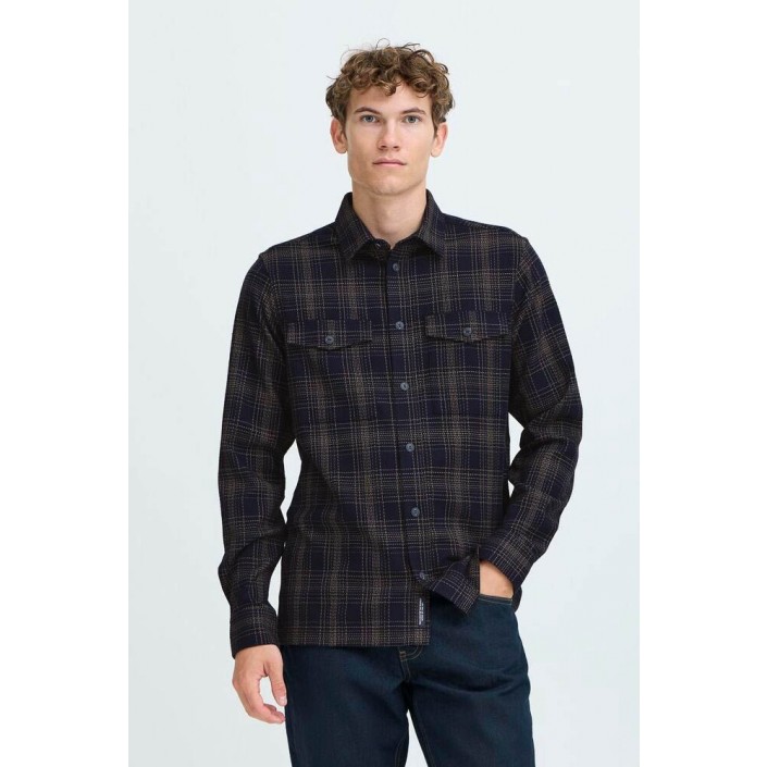 Casual Friday CFGORM LS structured checked shirt:S Dark Navy | Freewear CFGORM LS structured checked shirt:S - www.freewear.nl - Freewear