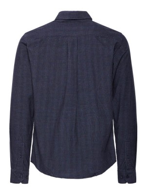 Casual Friday CFPONTUS LS BD checked corduroy shi: Dark Navy | Freewear CFPONTUS LS BD checked corduroy shi: - www.freewear.nl - Freewear