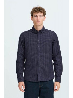 Casual Friday CFPONTUS LS BD checked corduroy shi: Dark Navy | Freewear CFPONTUS LS BD checked corduroy shi: - www.freewear.nl - Freewear