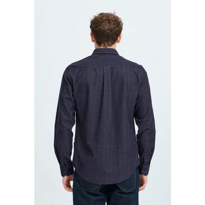 Casual Friday CFPONTUS LS BD checked corduroy shi: Dark Navy | Freewear CFPONTUS LS BD checked corduroy shi: - www.freewear.nl - Freewear