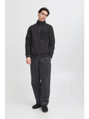 Casual Friday CFRO viscose sweat w.contrast pocke: Black Beauty | Freewear CFRO viscose sweat w.contrast pocke: - www.freewear.nl - Freewear