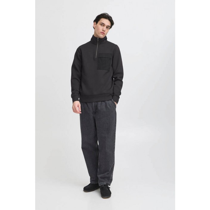 Casual Friday CFRO viscose sweat w.contrast pocke: Black Beauty | Freewear CFRO viscose sweat w.contrast pocke: - www.freewear.nl - Freewear