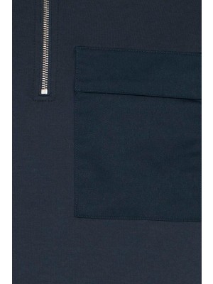 Casual Friday CFRO viscose sweat w.contrast pocke: navy | Freewear CFRO viscose sweat w.contrast pocke: - www.freewear.nl - Freewear