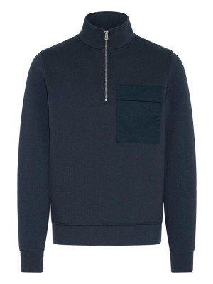 Casual Friday CFRO viscose sweat w.contrast pocke: navy | Freewear CFRO viscose sweat w.contrast pocke: - www.freewear.nl - Freewear
