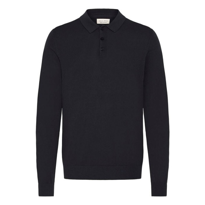Casual Friday CFOSVALD fine knitted polo knit:Knit Dark Navy | Freewear CFOSVALD fine knitted polo knit:Knit - www.freewear.nl - Freewear