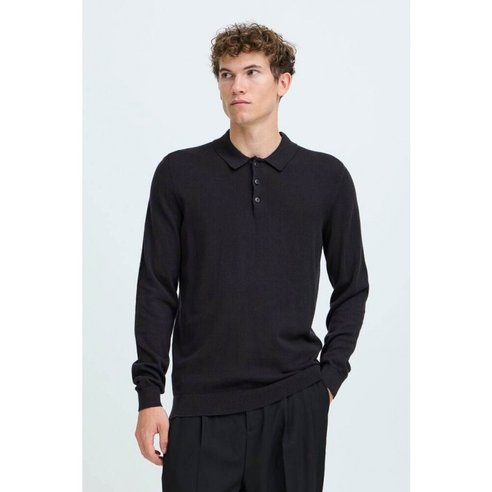 Casual Friday CFOSVALD fine knitted polo knit:Knit Dark Navy | Freewear CFOSVALD fine knitted polo knit:Knit - www.freewear.nl - Freewear