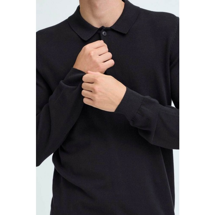 Casual Friday CFOSVALD fine knitted polo knit:Knit Dark Navy | Freewear CFOSVALD fine knitted polo knit:Knit - www.freewear.nl - Freewear