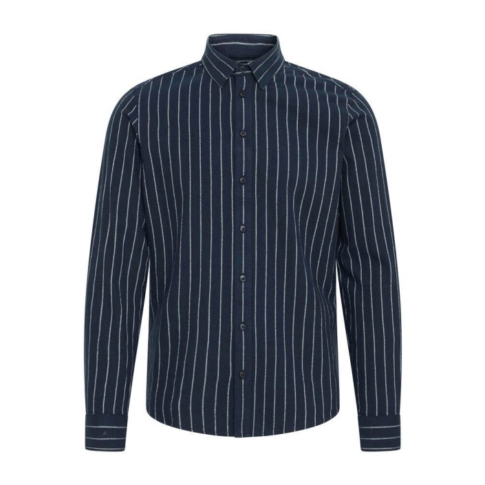 Casual Friday CFMACE LS BU striped shirt - brushe: Navy Blazer | Freewear CFMACE LS BU striped shirt - brushe: - www.freewear.nl - Freewear