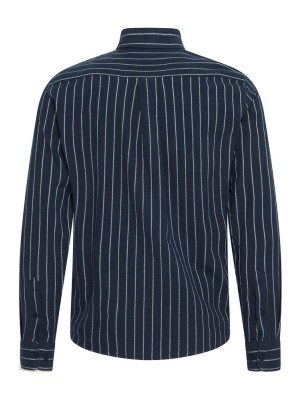 Casual Friday CFMACE LS BU striped shirt - brushe: Navy Blazer | Freewear CFMACE LS BU striped shirt - brushe: - www.freewear.nl - Freewear