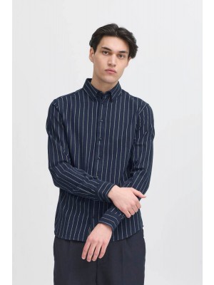Casual Friday CFMACE LS BU striped shirt - brushe: Navy Blazer | Freewear CFMACE LS BU striped shirt - brushe: - www.freewear.nl - Freewear