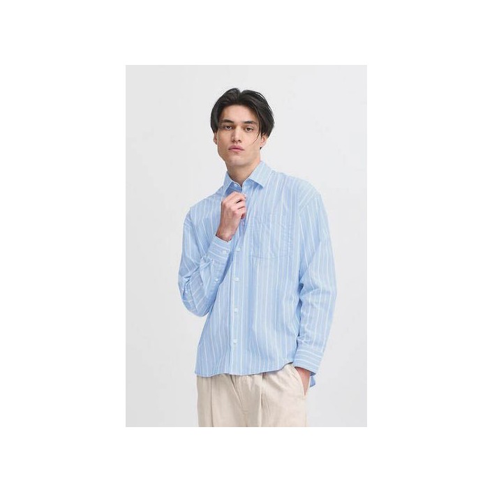 Casual Friday CFMARTIS LS relaxed striped shirt:Sh Vista Blue | Freewear CFMARTIS LS relaxed striped shirt:Sh - www.freewear.nl - Freewear