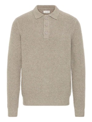 Casual Friday CFGAHN 1X1 RIB POLO KNIT:Knit Steeple Gray | Freewear CFGAHN 1X1 RIB POLO KNIT:Knit - www.freewear.nl - Freewear