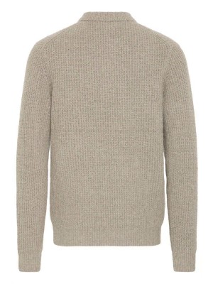 Casual Friday CFGAHN 1X1 RIB POLO KNIT:Knit Steeple Gray | Freewear CFGAHN 1X1 RIB POLO KNIT:Knit - www.freewear.nl - Freewear