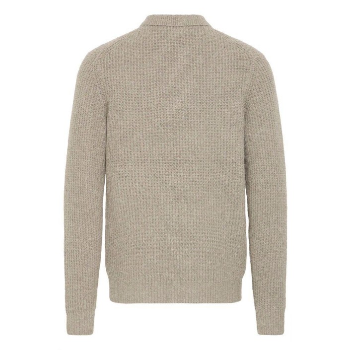 Casual Friday CFGAHN 1X1 RIB POLO KNIT:Knit Steeple Gray | Freewear CFGAHN 1X1 RIB POLO KNIT:Knit - www.freewear.nl - Freewear