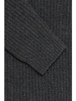 Casual Friday CFGAHN 1X1 RIB POLO KNIT:Knit CHARCOAL GRAY MELANGE | Freewear CFGAHN 1X1 RIB POLO KNIT:Knit - www.freewear.nl - Freewear