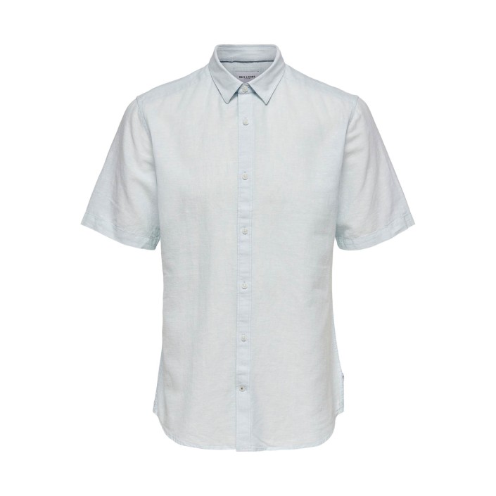 ONLY&SONS ONSCAIDEN LIFE SS SOLID LINEN SHIRT Cashmere Blue | Freewear ONSCAIDEN LIFE SS SOLID LINEN SHIRT - www.freewear.nl - Freewear