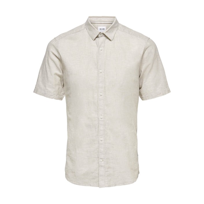 ONLY&SONS ONSCAIDEN LIFE SS SOLID LINEN SHIRT Chinchilla | Freewear ONSCAIDEN LIFE SS SOLID LINEN SHIRT - www.freewear.nl - Freewear