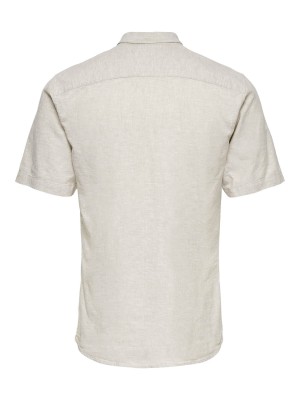 ONLY&SONS ONSCAIDEN LIFE SS SOLID LINEN SHIRT Chinchilla | Freewear ONSCAIDEN LIFE SS SOLID LINEN SHIRT - www.freewear.nl - Freewear