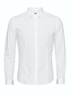 Jack and Jones jjprPARMA SHIRT L/S NOOS White/SUPER SLIM | Freewear