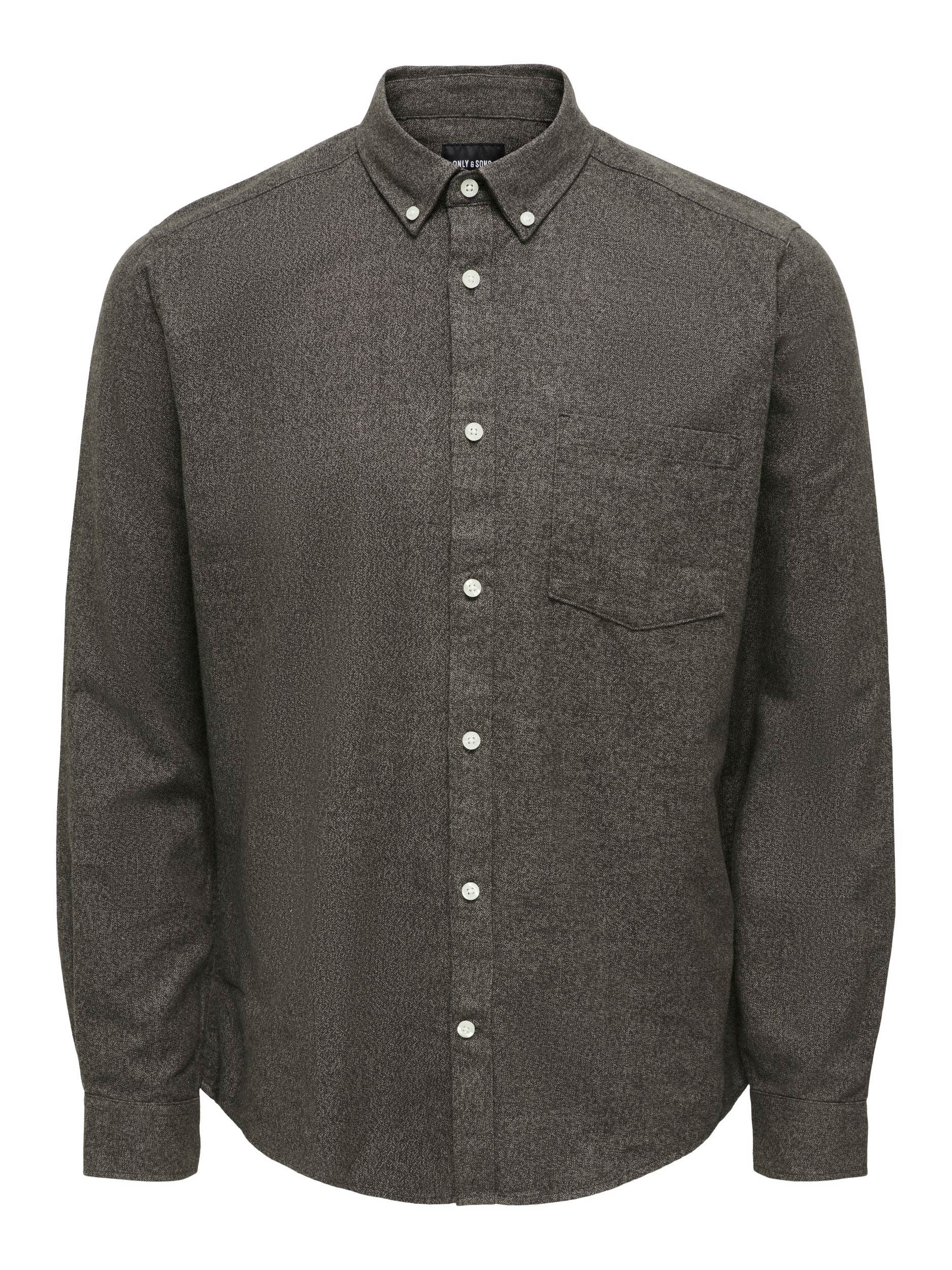 Only & Sons Overhemd Onsniko Ls Melange Shirt 22019878 Hot Fudge Mannen Maat - L