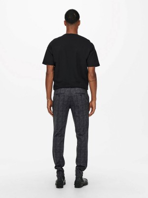 ONLY&SONS ONSMARK CHECK PANTS HY 9887 NOOS Black | Freewear ONSMARK CHECK PANTS HY 9887 NOOS - www.freewear.nl - Freewear