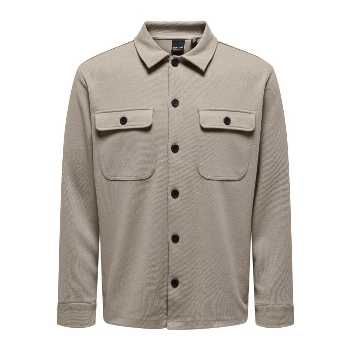 ONLY&SONS ONSNEWKODYL OVERSHIRT SWEAT NOOS Vintage Khaki/MELANGE | Freewear ONSNEWKODYL OVERSHIRT SWEAT NOOS - www.freewear.nl - Freewear