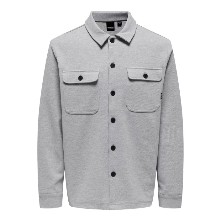 ONLY&SONS ONSNEWKODYL OVERSHIRT SWEAT NOOS Light Grey Melange/MELANGE | Freewear ONSNEWKODYL OVERSHIRT SWEAT NOOS - www.freewear.nl - Freewear