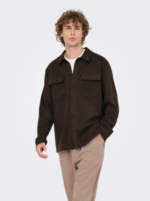 ONLY&SONS ONSNEWKODYL OVERSHIRT SWEAT NOOS Mulch | Freewear ONSNEWKODYL OVERSHIRT SWEAT NOOS - www.freewear.nl - Freewear