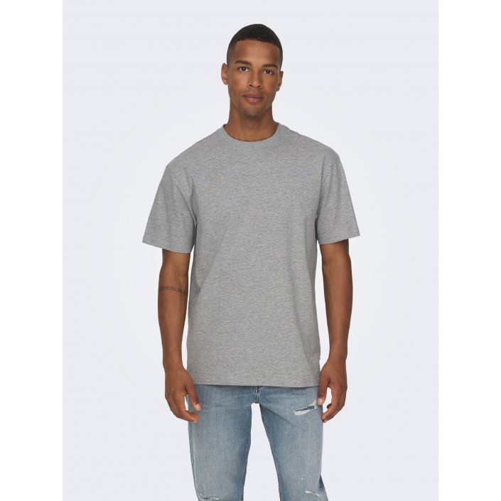 ONLY&SONS ONSFRED RLX SS TEE NOOS Light Grey Melange | Freewear ONSFRED RLX SS TEE NOOS - www.freewear.nl - Freewear