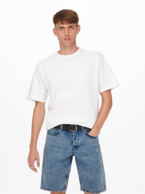 ONLY&SONS ONSFRED RLX SS TEE NOOS Bright White | Freewear ONSFRED RLX SS TEE NOOS - www.freewear.nl - Freewear