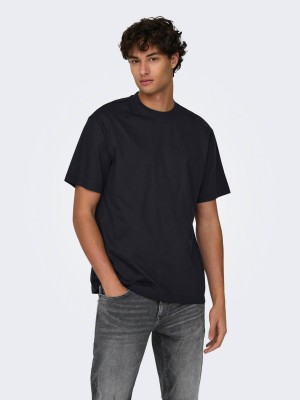 ONLY&SONS ONSFRED RLX SS TEE NOOS Black | Freewear ONSFRED RLX SS TEE NOOS - www.freewear.nl - Freewear