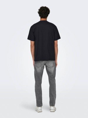 ONLY&SONS ONSFRED RLX SS TEE NOOS Black | Freewear ONSFRED RLX SS TEE NOOS - www.freewear.nl - Freewear