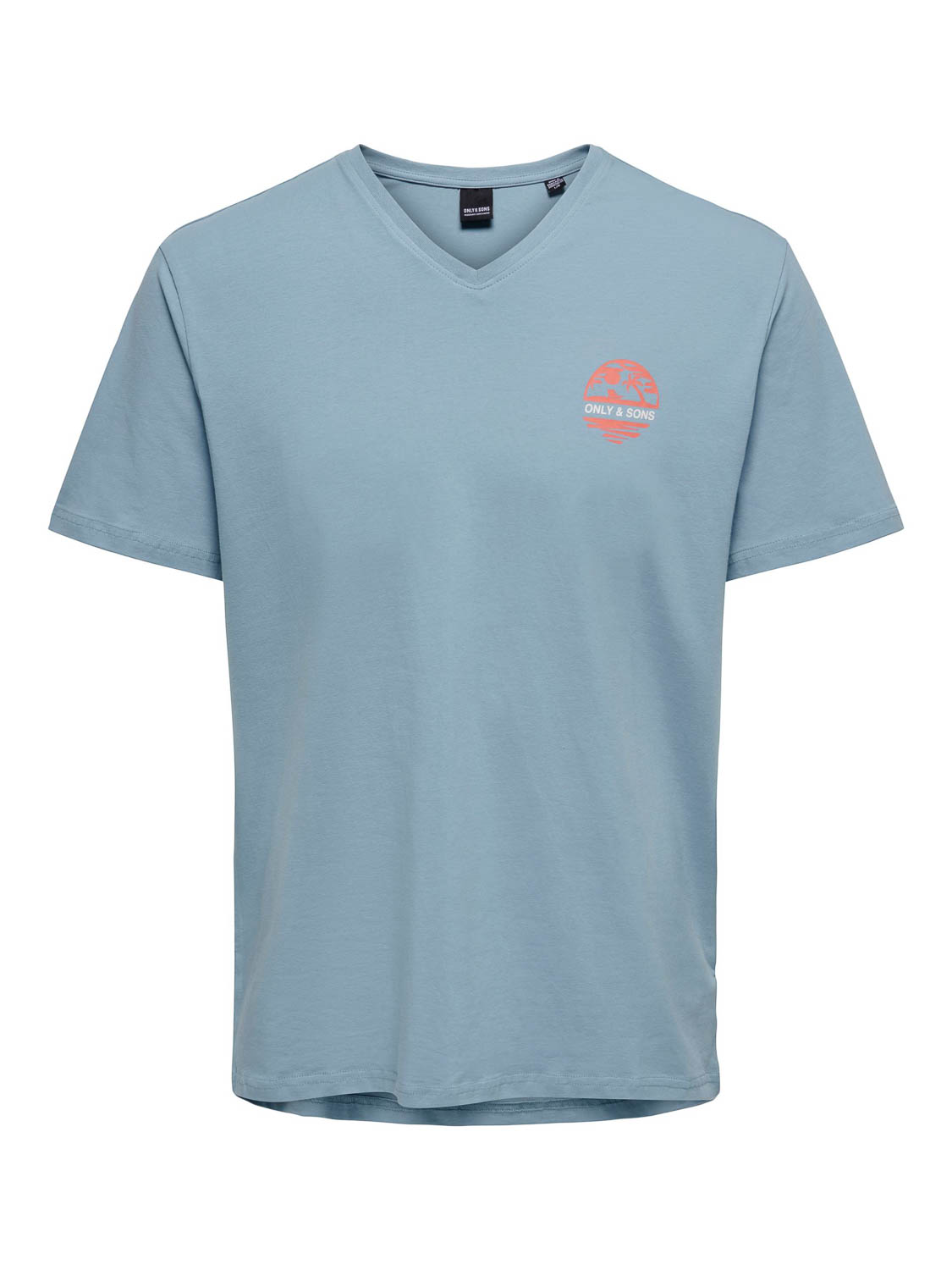 Only & Sons T-shirt Onssons Logo Reg Ss V-neck Tee Cs 22023460 Marina Mannen Maat - S
