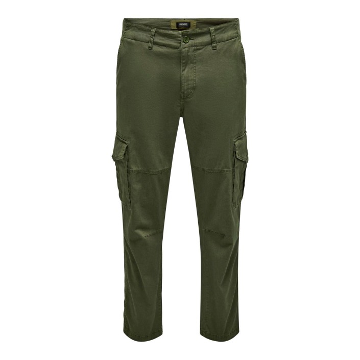 ONLY&SONS ONSDEAN LIFE TAP CARGO 0032 PANT NO: Olive Night | Freewear ONSDEAN LIFE TAP CARGO 0032 PANT NO: - www.freewear.nl - Freewear