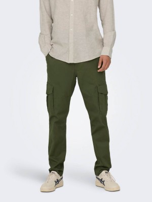 ONLY&SONS ONSDEAN LIFE TAP CARGO 0032 PANT NO: Olive Night | Freewear ONSDEAN LIFE TAP CARGO 0032 PANT NO: - www.freewear.nl - Freewear