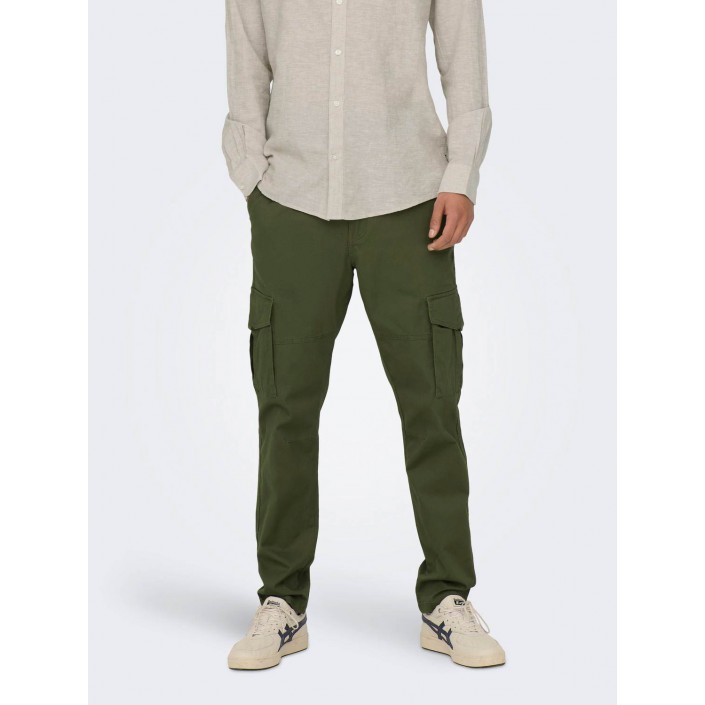 ONLY&SONS ONSDEAN LIFE TAP CARGO 0032 PANT NO: Olive Night | Freewear ONSDEAN LIFE TAP CARGO 0032 PANT NO: - www.freewear.nl - Freewear