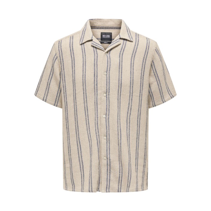ONLY&SONS ONSTREV LIFE REG STRUC STRIPE SS SH: Vintage Khaki | Freewear ONSTREV LIFE REG STRUC STRIPE SS SH: - www.freewear.nl - Freewear
