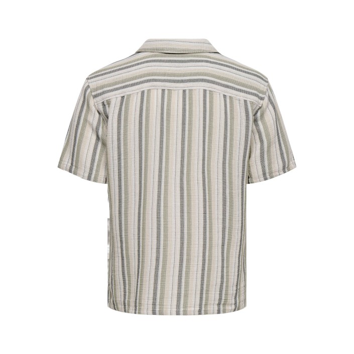 ONLY&SONS ONSTREV LIFE REG STRUC STRIPE SS SH: Seagrass/Multi Stripe | Freewear ONSTREV LIFE REG STRUC STRIPE SS SH: - www.freewear.nl - Freewear