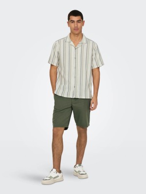 ONLY&SONS ONSTREV LIFE REG STRUC STRIPE SS SH: Seagrass/Multi Stripe | Freewear ONSTREV LIFE REG STRUC STRIPE SS SH: - www.freewear.nl - Freewear