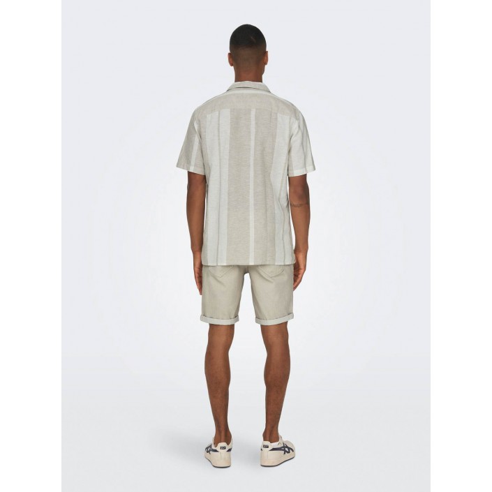 ONLY&SONS ONSCAIDEN LIFE STRIPE LINEN RESORT : Vintage Khaki | Freewear ONSCAIDEN LIFE STRIPE LINEN RESORT : - www.freewear.nl - Freewear
